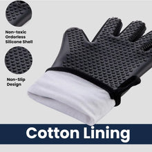Long Thick Silicone Gloves Heat-resistant Non-slip Microwave Oven Mitts Kitchen BBQ Baking Cooking Canvas Stitching  Oven Gloves