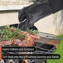 Long Thick Silicone Gloves Heat-resistant Non-slip Microwave Oven Mitts Kitchen BBQ Baking Cooking Canvas Stitching  Oven Gloves