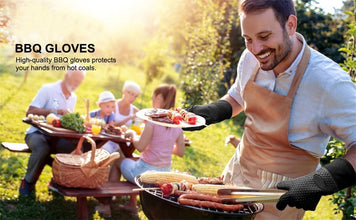 Long Thick Silicone Gloves Heat-resistant Non-slip Microwave Oven Mitts Kitchen BBQ Baking Cooking Canvas Stitching  Oven Gloves