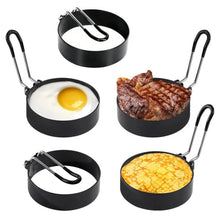 Stainless Steel Egg Ring, 2/4/5counts/set Round Egg Ring for Frying with Silicone Handle, Egg Ring for Griddle Breakfast Cooking