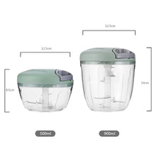 500/900ML Manual Meat Mincer Garlic Chopper Hand Pull Press Crusher Vegetable Grinder Chili Onion Cutter Kitchen Cooking Tools