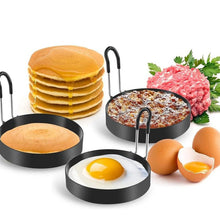 Stainless Steel Egg Ring, 2/4/5counts/set Round Egg Ring for Frying with Silicone Handle, Egg Ring for Griddle Breakfast Cooking