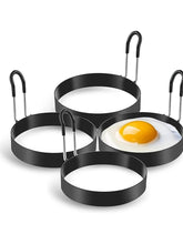 Stainless Steel Egg Ring, 2/4/5counts/set Round Egg Ring for Frying with Silicone Handle, Egg Ring for Griddle Breakfast Cooking