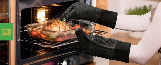 Long Thick Silicone Gloves Heat-resistant Non-slip Microwave Oven Mitts Kitchen BBQ Baking Cooking Canvas Stitching  Oven Gloves