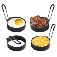Stainless Steel Egg Ring, 2/4/5counts/set Round Egg Ring for Frying with Silicone Handle, Egg Ring for Griddle Breakfast Cooking