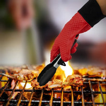 Long Thick Silicone Gloves Heat-resistant Non-slip Microwave Oven Mitts Kitchen BBQ Baking Cooking Canvas Stitching  Oven Gloves